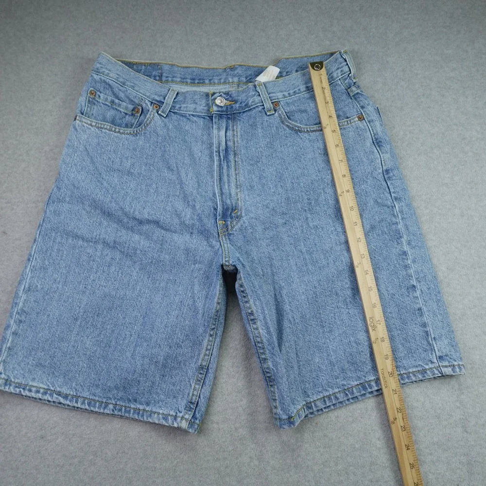 Levis 550 Shorts Mens 36 Blue Relaxed Fit Denim Jean Cutoff Casual